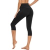 image:imageStelle Womens Capri Yoga Pants with Pockets Essential High Waisted Leggings for WorkoutCotton Like Softnessblack