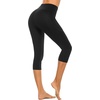 image:imageStelle Womens Capri Yoga Pants with Pockets Essential High Waisted Leggings for WorkoutCotton Like Softnessblack