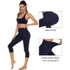 image:imageStelle Womens Capri Yoga Pants with Pockets Essential High Waisted Leggings for WorkoutCotton Like Softnessnavy