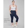 image:imageStelle Womens Capri Yoga Pants with Pockets Essential High Waisted Leggings for WorkoutCotton Like Softnessnavy