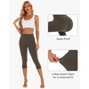 image:imageStelle Womens Capri Yoga Pants with Pockets Essential High Waisted Leggings for WorkoutTea Brown