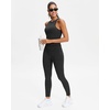 image:imageStelle Workout Ribbed Seamless Leggings for Women High Waist Tummy Control Gym Leggings Athletic Yoga PantsBlack