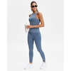 image:imageStelle Workout Ribbed Seamless Leggings for Women High Waist Tummy Control Gym Leggings Athletic Yoga PantsPale Blue