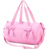 image:imageSTELLE Dance Bag for Girls Pink Gymnastics Duffle Bag with Shoe Compartment Kids Cheer Bags Ballet Gifts Sports Gym TravelPink GinghamFTaffy Pink