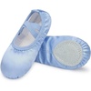 image:imageStelle Ballerina Shoes for Girls Satin Ballet Shoes Ribbons Elastic Straps  Ballet shoes for girls Ballerina slippers Soft satin upper Comfortable lining Suede leather split sole Ballet trainingPale Blueno Ribbon