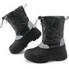 image:imageStelle Boys Girls Snow Boots for Toddler Kids Winter Outdoor Non Slip Waterproof Mid Calf Warm Shoes with Fur LinedBlack