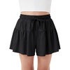 image:imageStelle Butterfly Shorts Girls with Pocket Athletic Flowy Short 2 in 1 Dance Cheer Running Tennis Sports SkortBlack