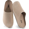 image:imageStelle Clogs Women Mens Arch Support Suede Soft Cork Footbed Sandals Potato Shoes Slip on Home Slippers NonSlip ComfortTaupegenuine Suede