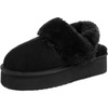 image:imageStelle Genuine Suede Platform Slippers for Women Removable Backstrap Memory Foam Indoor Outdoor WaterResistantBlack