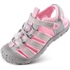 image:imageStelle Girls ClosedToe Water Hiking Beach Outdoor Sport Sandals  Adjustable HookandLoop Straps Boys amp Girls Athletic Shoes Summer Everyday Wear QuickDrying Materials Toddler to Big KidsGrey