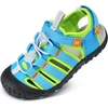 image:imageStelle Girls ClosedToe Water Hiking Beach Outdoor Sport Sandals  Adjustable HookandLoop Straps Boys amp Girls Athletic Shoes Summer Everyday Wear QuickDrying Materials Toddler to Big KidsAcid Blue