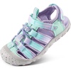 image:imageStelle Girls ClosedToe Water Hiking Beach Outdoor Sport Sandals  Adjustable HookandLoop Straps Boys amp Girls Athletic Shoes Summer Everyday Wear QuickDrying Materials Toddler to Big KidsLilac Mint