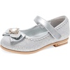 image:imageStelle Girls Dress Shoes Glitter Princess Shoe Flower Mary Jane Low Heels Party Wedding Prom Footwear for Toddler KidsT16silver Glitter