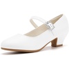 image:imageStelle Girls Dress Shoes Low Heel Glitter Bow Party Wedding Flower School ShoesClassicwhite