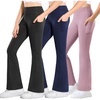 image:imageStelle Girls Flare Leggings with Pockets High Waisted Bootcut Yoga Pants Kids Dance Bell Bottoms Leggings13c3blackDusty LavenderNavy