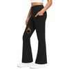 image:imageStelle Girls Fleece Lined Flare Leggings Kids Bell Bottom with Pockets Warm Winter Athletic Yoga PantsBlack