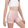 image:imageStelle Girls Gymnastics Shorts Athletic Dance Sparkle Ruffle Short High Waisted Metallic Biker Short for Kids 615 YearsPink