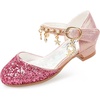 image:imageStelle Girls High Heels Sequins Dress Sandals Princess Dress Shoes Flower Wedding Party ShoesRedhot Pink Glitter