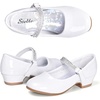 image:imageStelle Girls Mary Jane Dress Shoes Low Heel Glitter Patent Bow Kids Party Wedding Flower Girl School ShoesToddlerLittleBig KidClassic Patentwhite