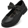 image:imageStelle Girls Mary Jane Shoes School Uniform Flats Dress Shoes Detachable Bow Chunky Formal for LittleBig KidsBlack