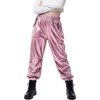 image:imageStelle Girls Metallic Cargo Pants Shiny Hip Hop Dance Joggers Sparkly Stretchy Wide Leg Street Pants for Kids 415 YearsMetal Pink