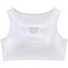 image:imageStelle Girls Metallic Dance Tops Sparkly Crew Neck Crop Tank Tops Shiny Sleeveless Racerback Dancewear for GymnasticsWhite