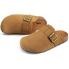 image:imageStelle Suede Clogs for Women Men Potato Shoes with Arch Support Leather Cork Footbed Mules Slip on Home SlippersCaramel