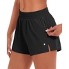 image:imageStelle Womens 35 High Waisted Running Shorts QuickDry Gym Shorts Workout Athletic Shorts Mesh Liner with Zipper PocketsBlack