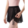 image:imageStelle Womens Pull On Ballet Skirt Chiffon Wrap Drawstring Dance SkirtBlack