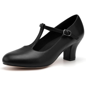 image:imageStelle 25 TStrap Character Shoes for Women  25inch heel Tstrap cushioned insole rubber outsole adjustable buckle stable fit25black