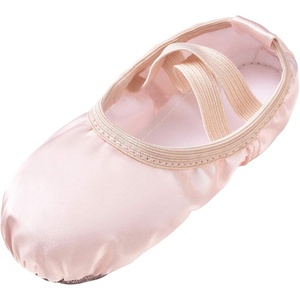 image:imageStelle Ballerina Shoes for Girls Satin Ballet Shoes Ribbons Elastic Straps  Ballet shoes for girls Ballerina slippers Soft satin upper Comfortable lining Suede leather split sole Ballet trainingBallet Pinkno Ribbon