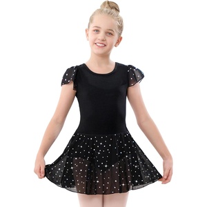 image:imageStelle Ballet Leotards for Girls Dance Leotard with Skirt Toddler Pink Ballet Outfit Ruffle Sleeve Kids Dance Dress1blackshiny Skirt