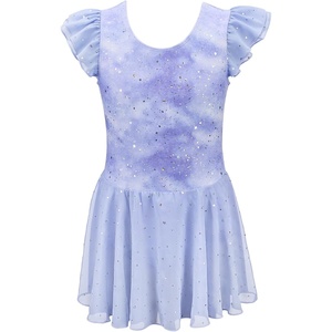 image:imageStelle Ballet Leotards for Girls Toddler Dance Leotard Shiny Flutter Sleeve Ballet Dresses Gymnastic Ballerina OutfitCloudburst Purple