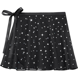 image:imageStelle Ballet Skirts for Girls Toddler Dance Skirt Chiffon Kids Ballet Wrap Skirts04black Shiny Skirt Ad Tie