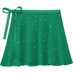 image:imageStelle Ballet Skirts for Girls Toddler Dance Skirt Chiffon Kids Ballet Wrap Skirts04green Shiny Skirtad Tie