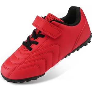 image:imageStelle Baseball Cleats Girls Boys Soccer Shoes Futsal MultiSport  Turf Outsole Indoor SoccerampSoftball Lightweight Upper Elastic Laces HookandLoop Strap TrainingampPractice Youth AthletesRed