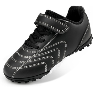 image:imageStelle Baseball Cleats Girls Boys Soccer Shoes Futsal MultiSport  Turf Outsole Indoor SoccerampSoftball Lightweight Upper Elastic Laces HookandLoop Strap TrainingampPractice Youth AthletesBlack
