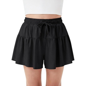 image:imageStelle Butterfly Shorts Girls with Pocket Athletic Flowy Short 2 in 1 Dance Cheer Running Tennis Sports SkortBlack