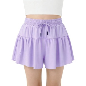 image:imageStelle Butterfly Shorts Girls with Pocket Athletic Flowy Short 2 in 1 Dance Cheer Running Tennis Sports SkortLavender