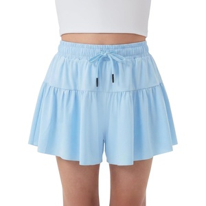 image:imageStelle Butterfly Shorts Girls with Pocket Athletic Flowy Short 2 in 1 Dance Cheer Running Tennis Sports SkortLight Blue