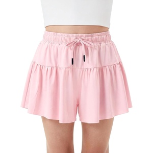 image:imageStelle Butterfly Shorts Girls with Pocket Athletic Flowy Short 2 in 1 Dance Cheer Running Tennis Sports SkortPink