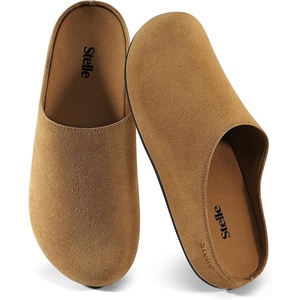 image:imageStelle Clogs Women Mens Arch Support Suede Soft Cork Footbed Sandals Potato Shoes Slip on Home Slippers NonSlip ComfortAcaramel