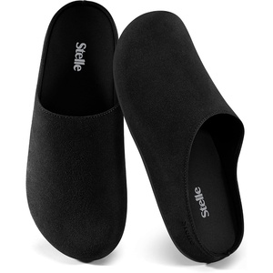 image:imageStelle Clogs Women Mens Arch Support Suede Soft Cork Footbed Sandals Potato Shoes Slip on Home Slippers NonSlip ComfortBlackgenuine Suede