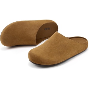 image:imageStelle Clogs Women Mens Arch Support Suede Soft Cork Footbed Sandals Potato Shoes Slip on Home Slippers NonSlip ComfortCaramelgenuine Suede