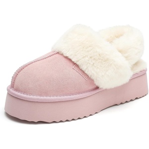 image:imageStelle Genuine Suede Platform Slippers for Women Removable Backstrap Memory Foam Indoor Outdoor WaterResistantPink