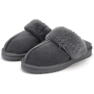 image:imageStelle Genuine Suede Slippers for Women WaterResistant Indoor Outdoor Comfortable Memory Foam Lightweight Flexible SoleGrey