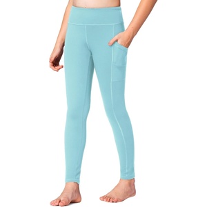 image:imageStelle Girls Athletic Leggings Kids Dance Running Yoga Pants Workout Active Dance Tights with PocketsArctic Blue