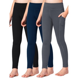 image:imageStelle Girls Athletic Leggings Kids Dance Running Yoga Pants Workout Active Dance Tights with PocketsBlackcharcoalnavy 2 Side Pocket
