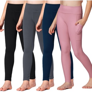 image:imageStelle Girls Athletic Leggings Kids Dance Running Yoga Pants Workout Active Dance Tights with PocketsBlackcharcoalnavypink