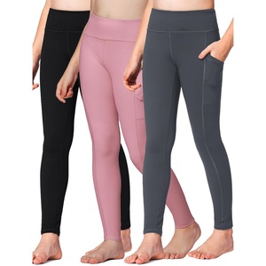 image:imageStelle Girls Athletic Leggings Kids Dance Running Yoga Pants Workout Active Dance Tights with PocketsBlackcharcoalpink